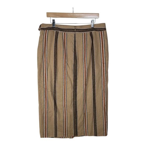 Worthington Women's Long Wrap‎ Skirt Maple Striped Size 16 Petite - Picture 2 of 8